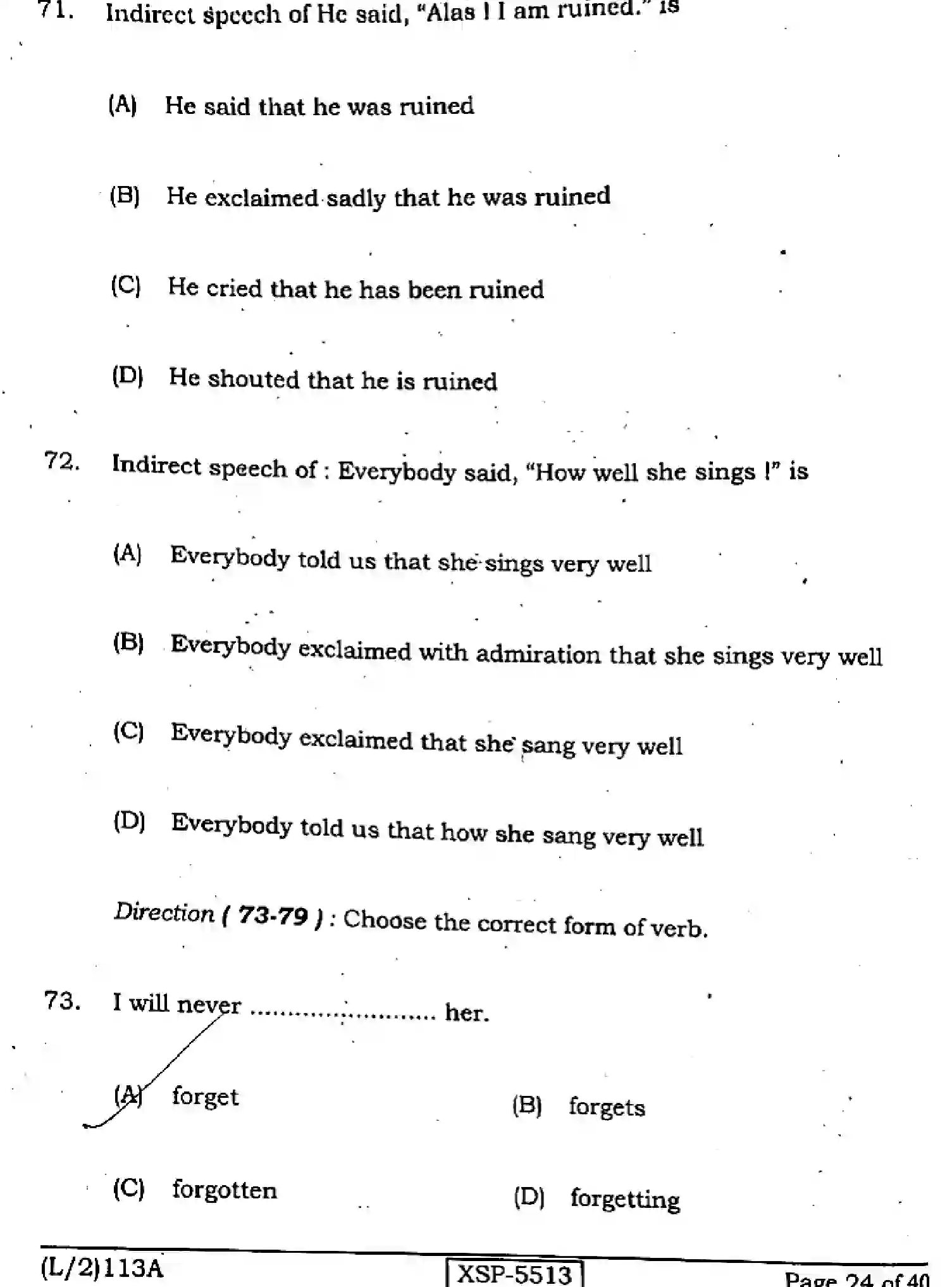 Bihar Board Class 10 2022 ENGLISH-113-A Finals - Page 24