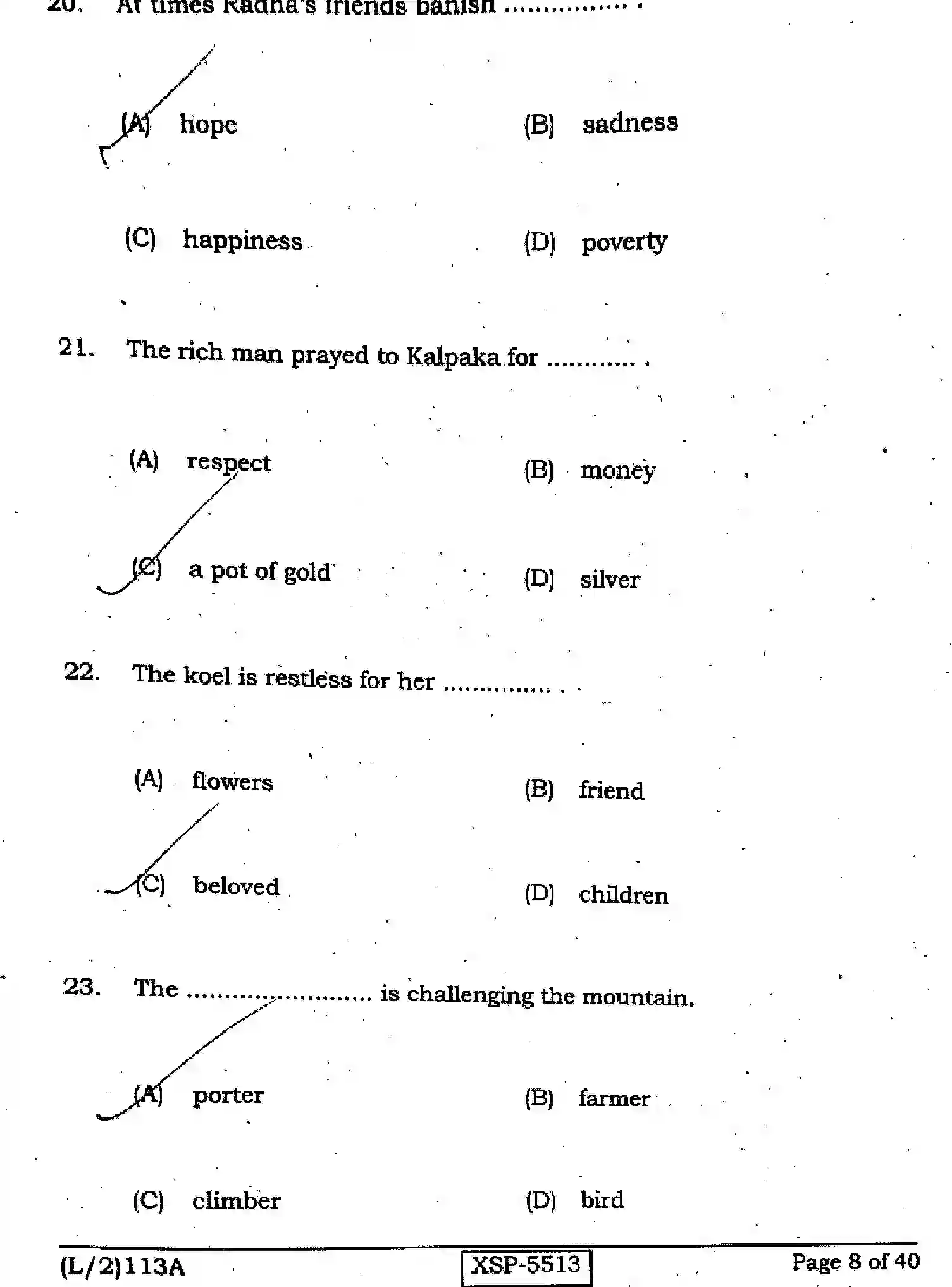 Bihar Board Class 10 2022 ENGLISH-113-A Finals - Page 8