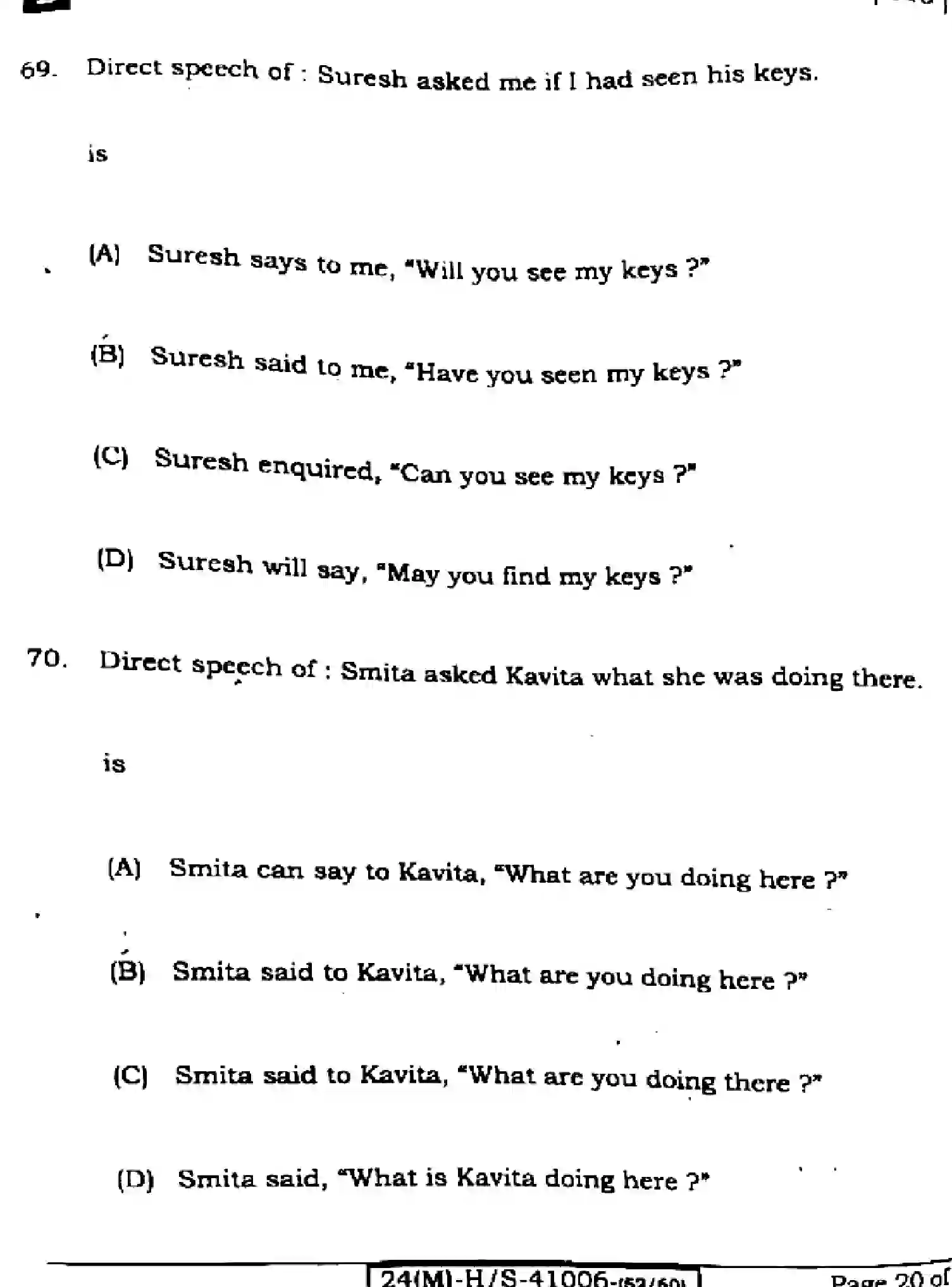 Bihar Board Class 10 2024 ENGLISH-113-SET-B Finals - Page 20