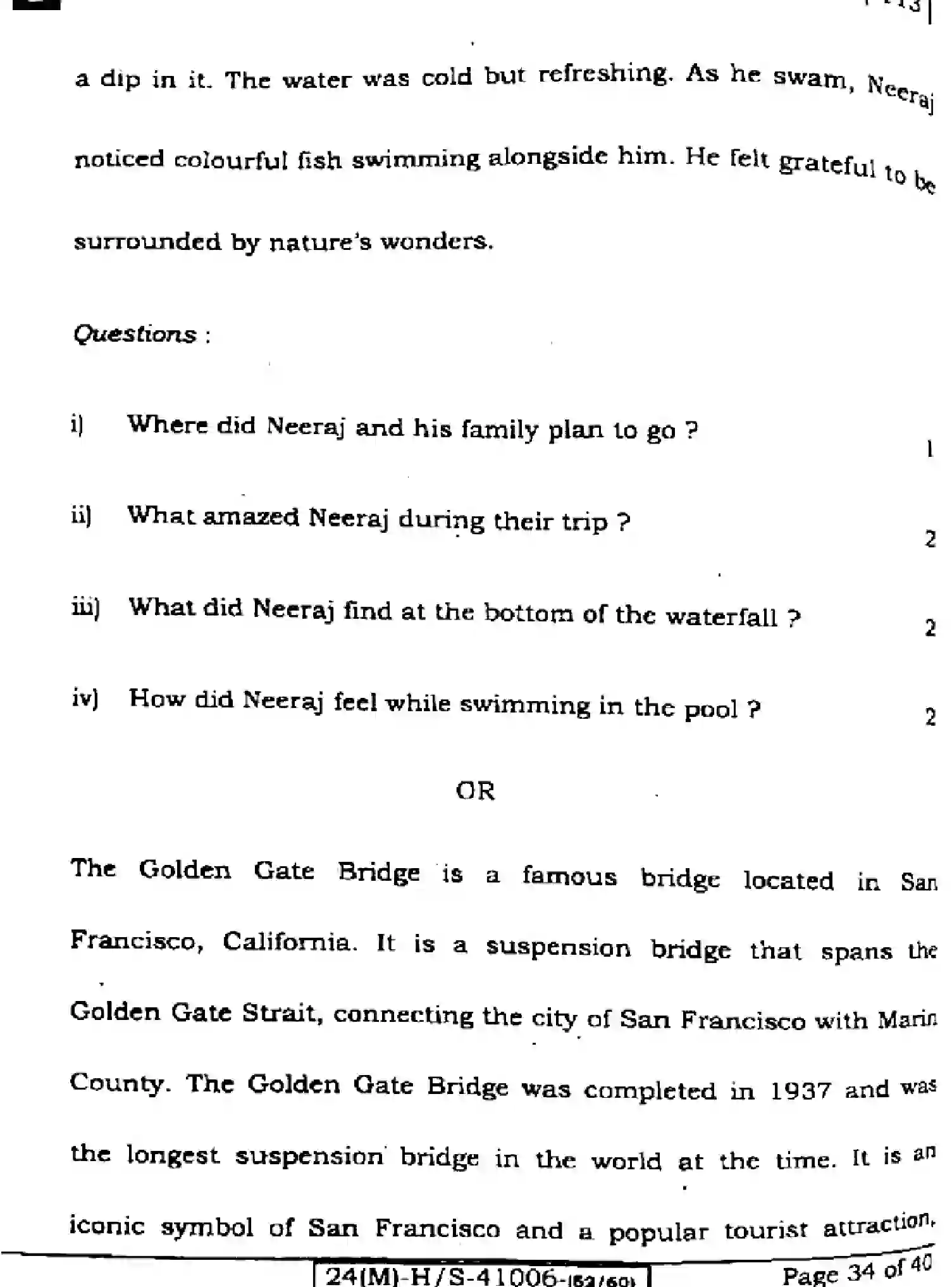 Bihar Board Class 10 2024 ENGLISH-113-SET-B Finals - Page 34