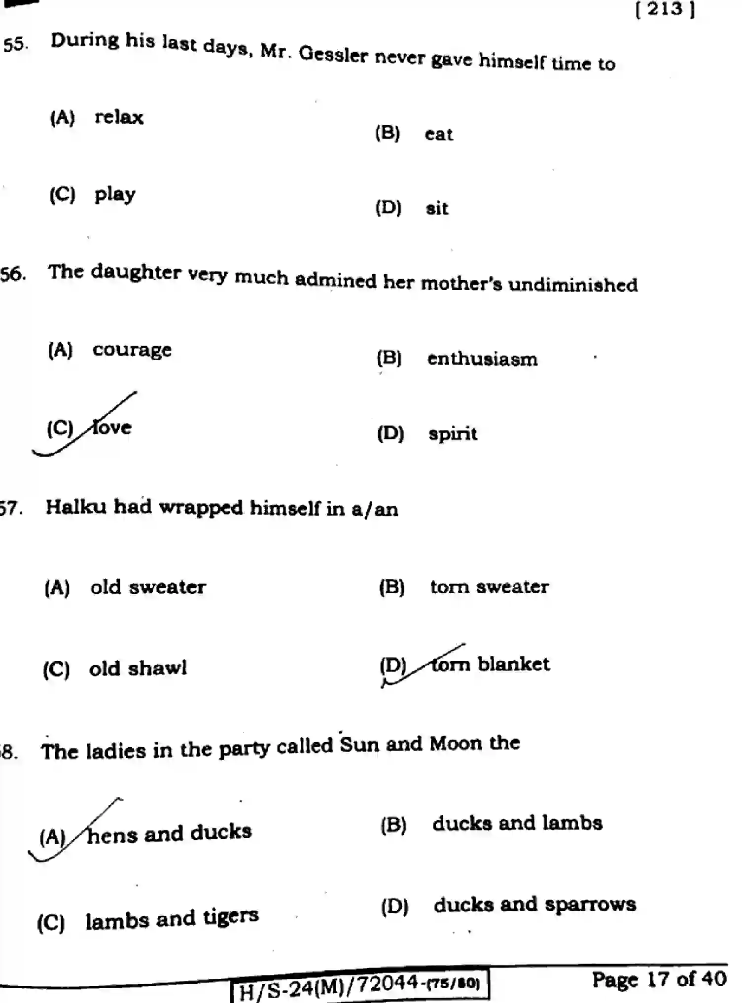 Bihar Board Class 10 2024 ENGLISH-213-SET-E Finals - Page 16