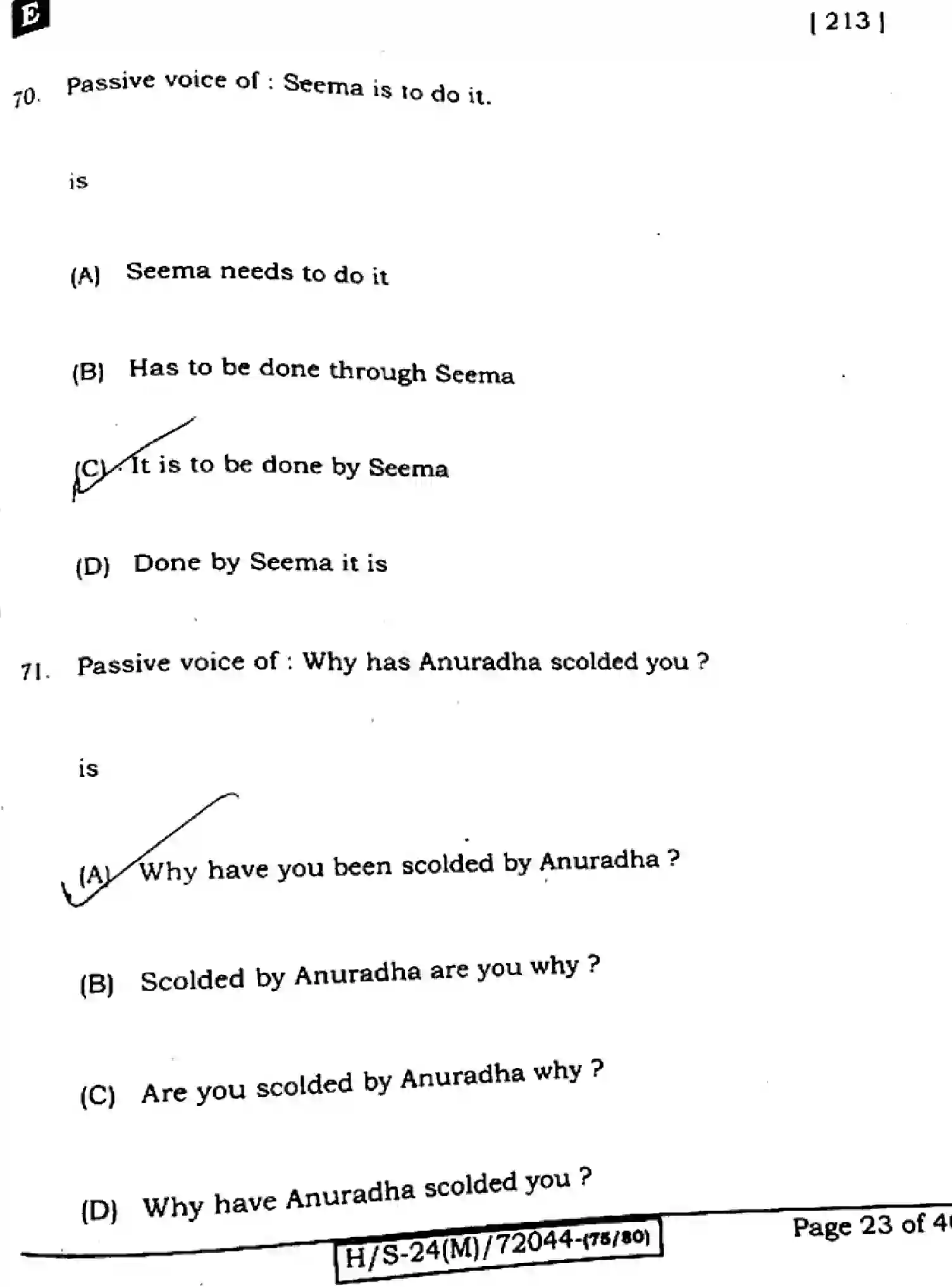Bihar Board Class 10 2024 ENGLISH-213-SET-E Finals - Page 22