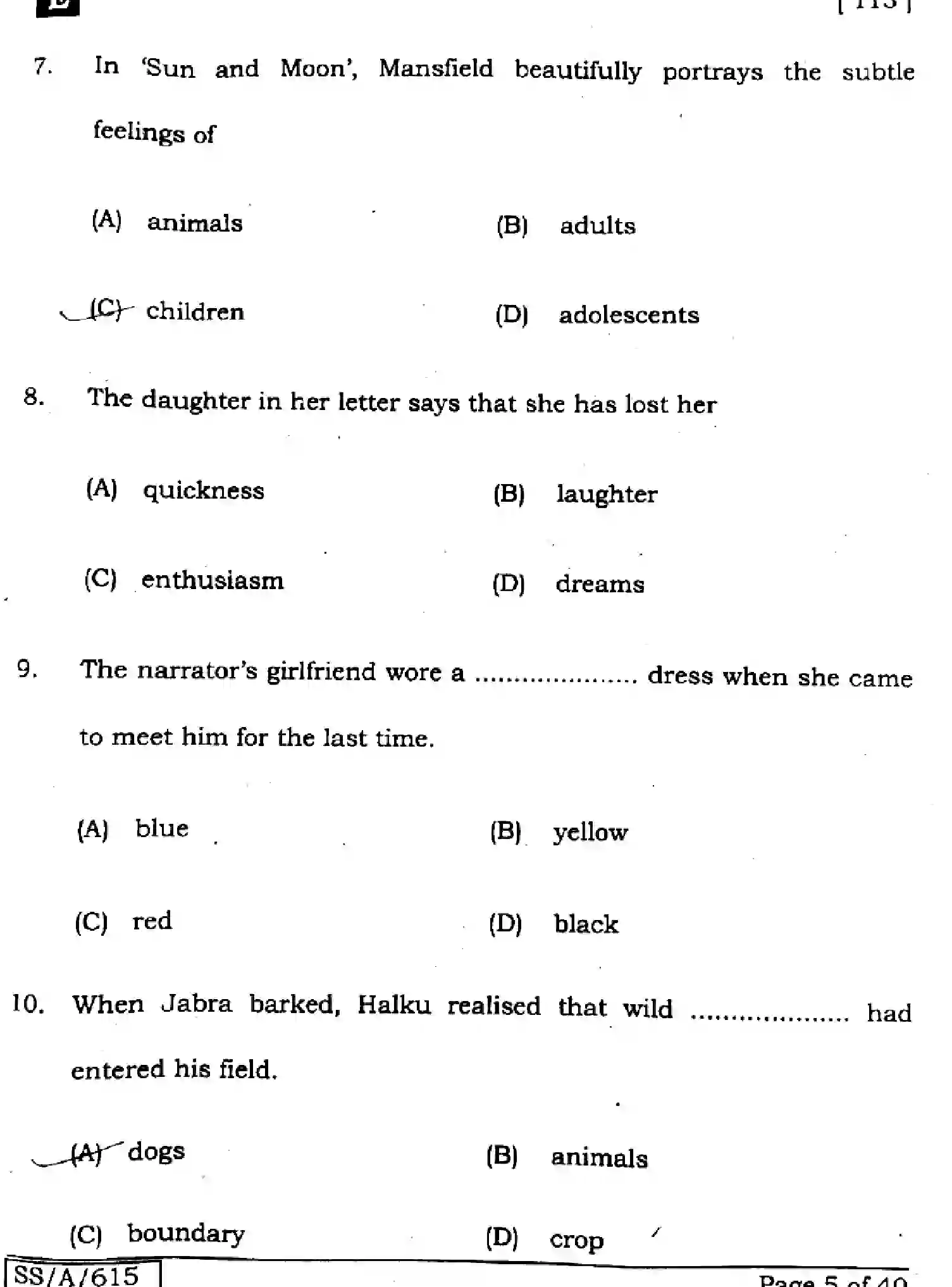 Bihar Board Class 10 2025 ENGLISH-113-SET-E Finals - Page 5