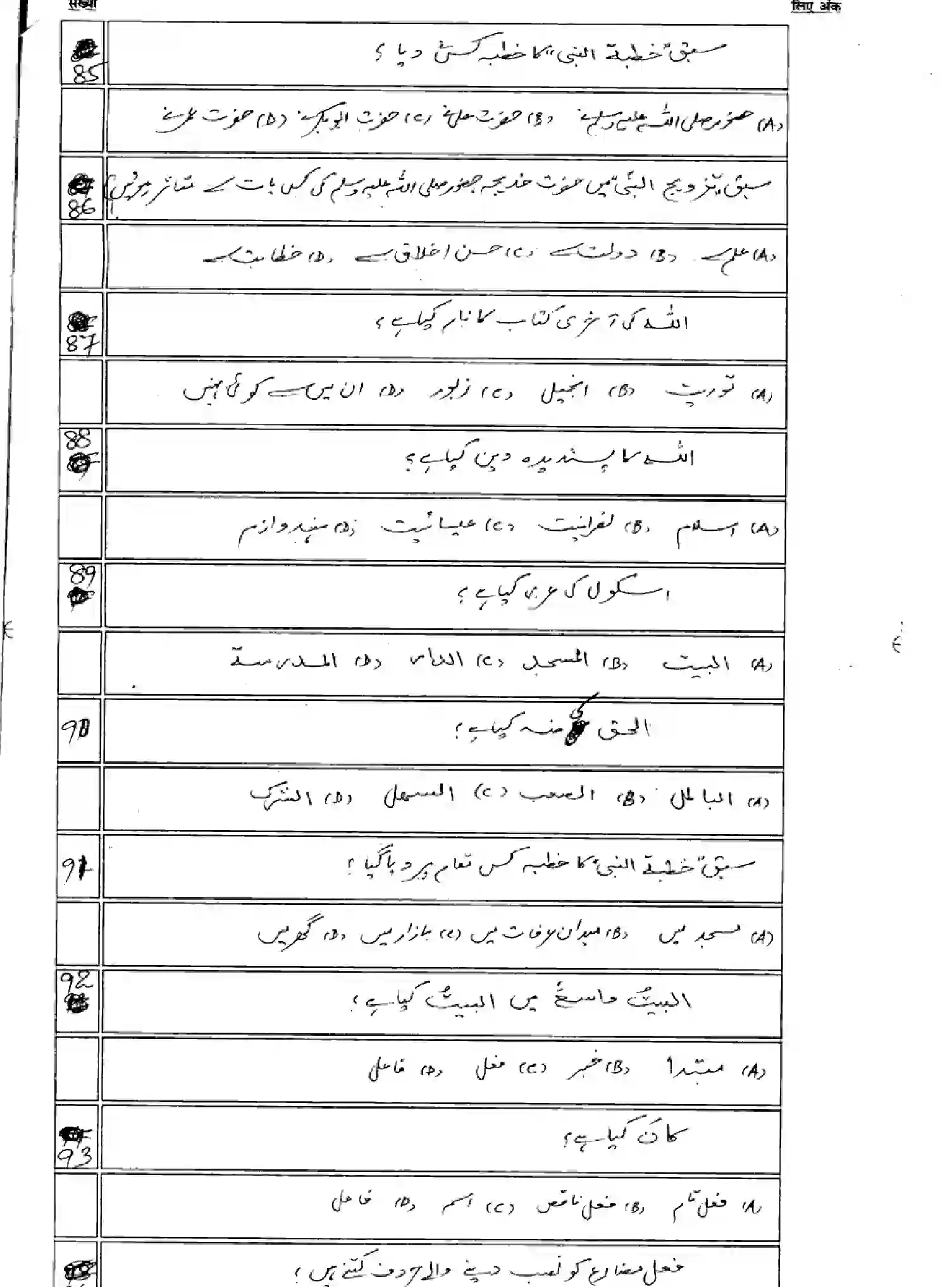 Bihar Board Class 10 2025 MODEL-PAPER-ARABIC-SIL-107 Model Papers - Page 12