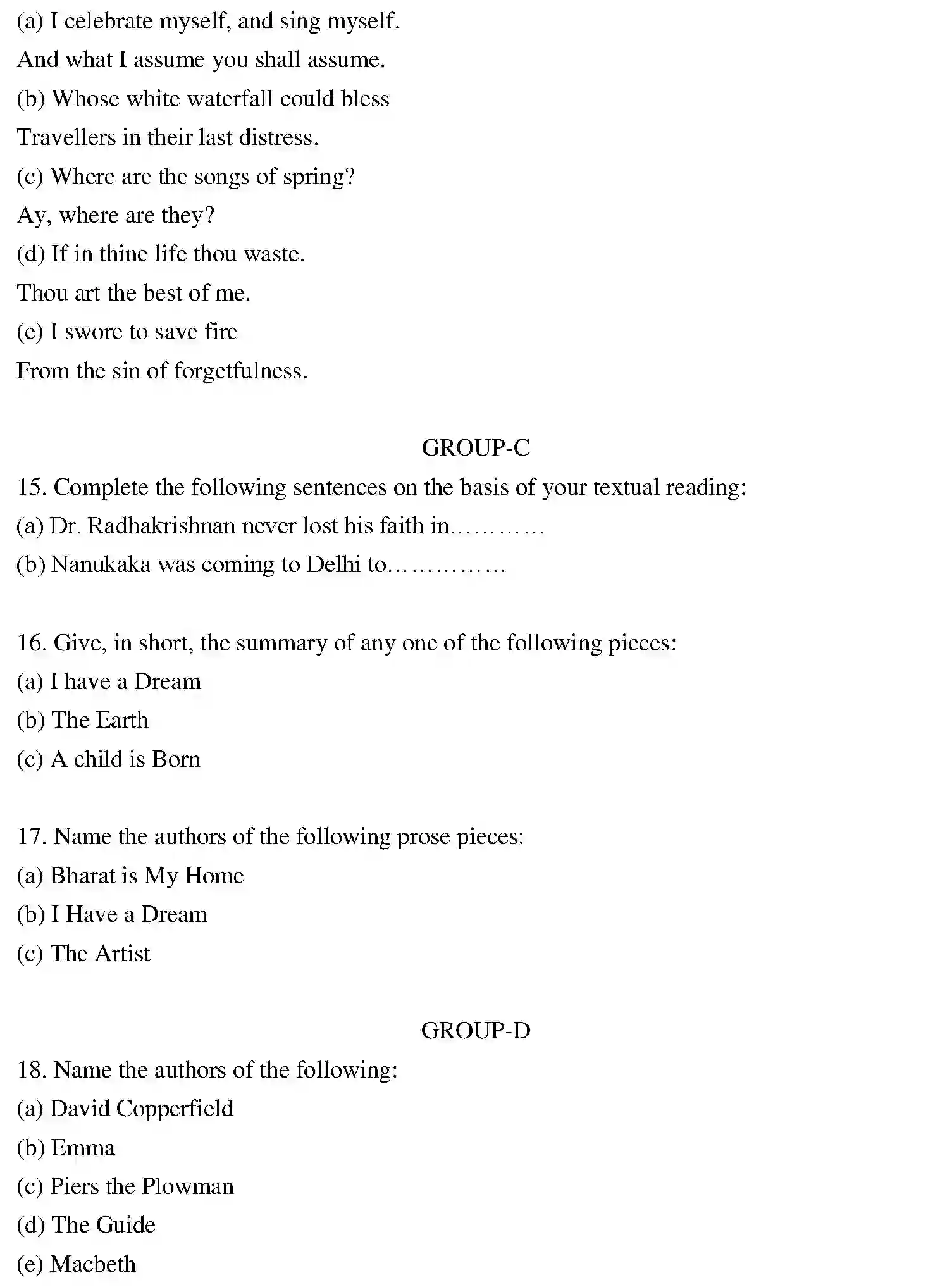 Bihar Board Class 2 2010 ENGLISH Question Bank - Page 3
