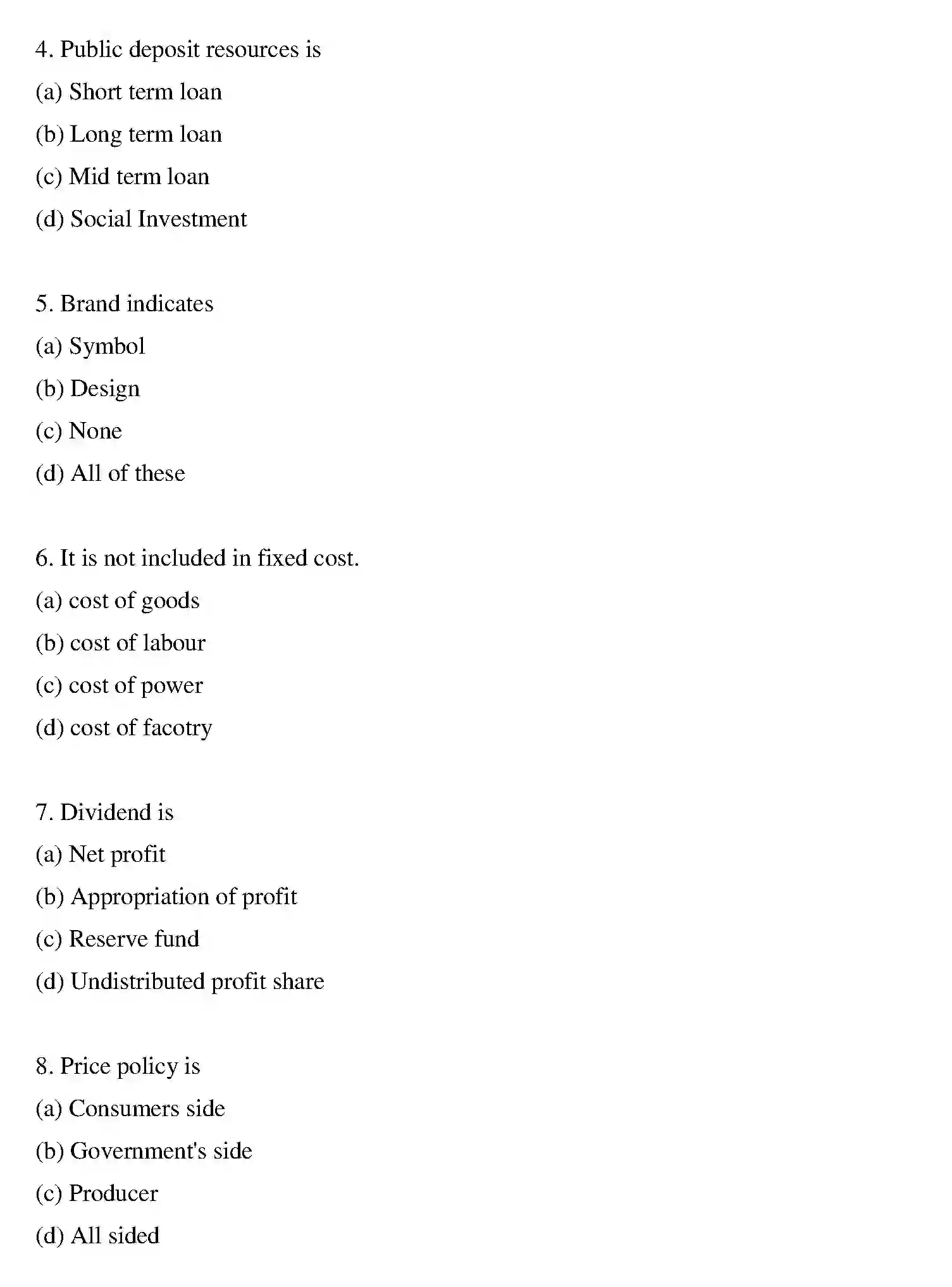 Bihar Board Class 12 2011 ENTREPRENEURSHIP Question Bank - Page 10