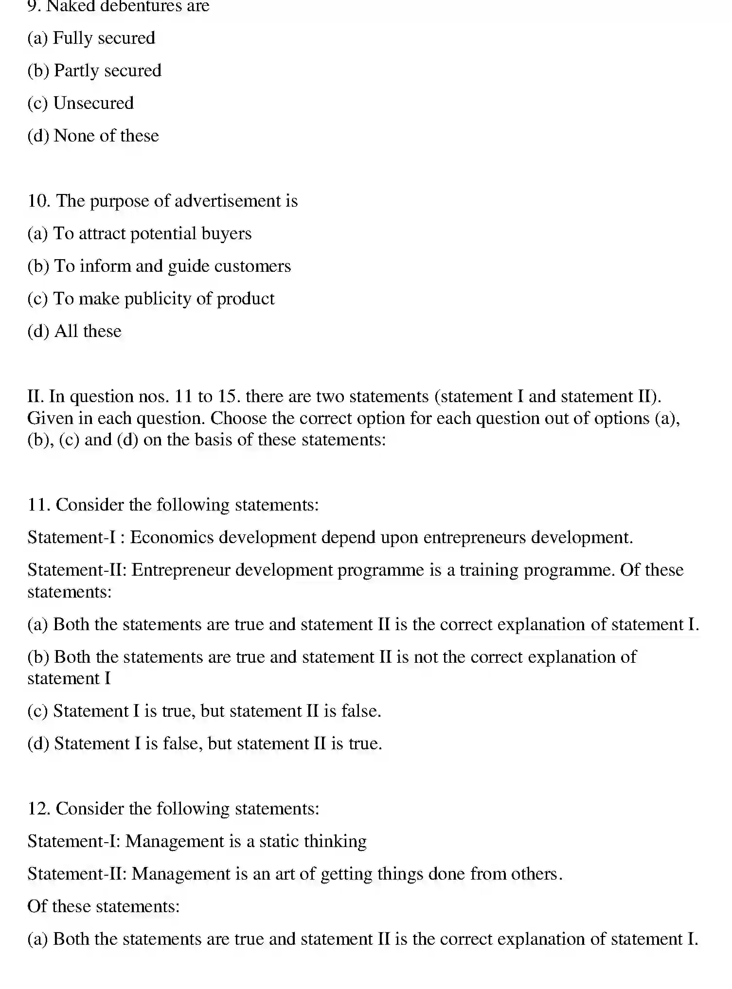 Bihar Board Class 12 2011 ENTREPRENEURSHIP Question Bank - Page 11