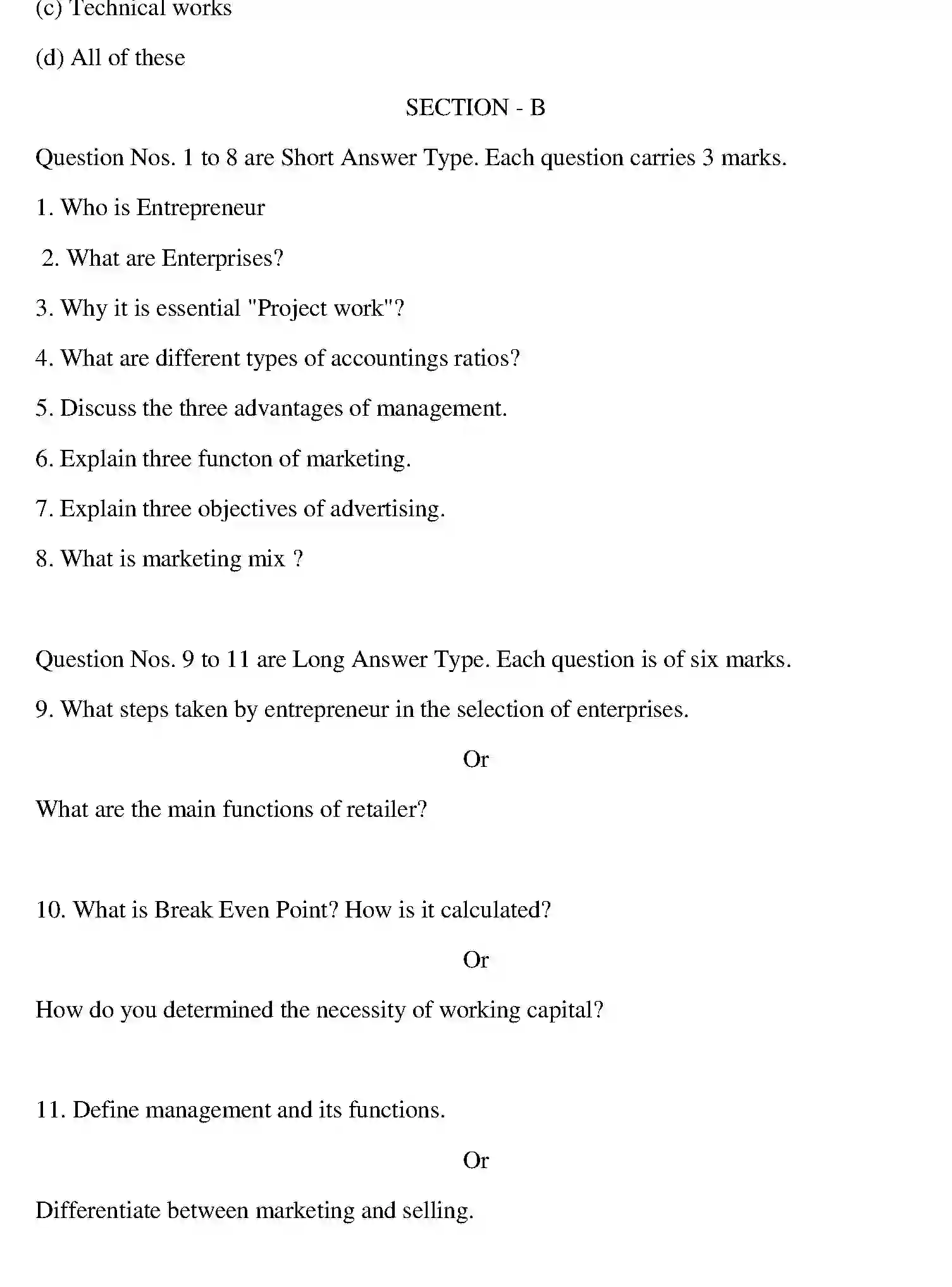 Bihar Board Class 12 2011 ENTREPRENEURSHIP Question Bank - Page 15