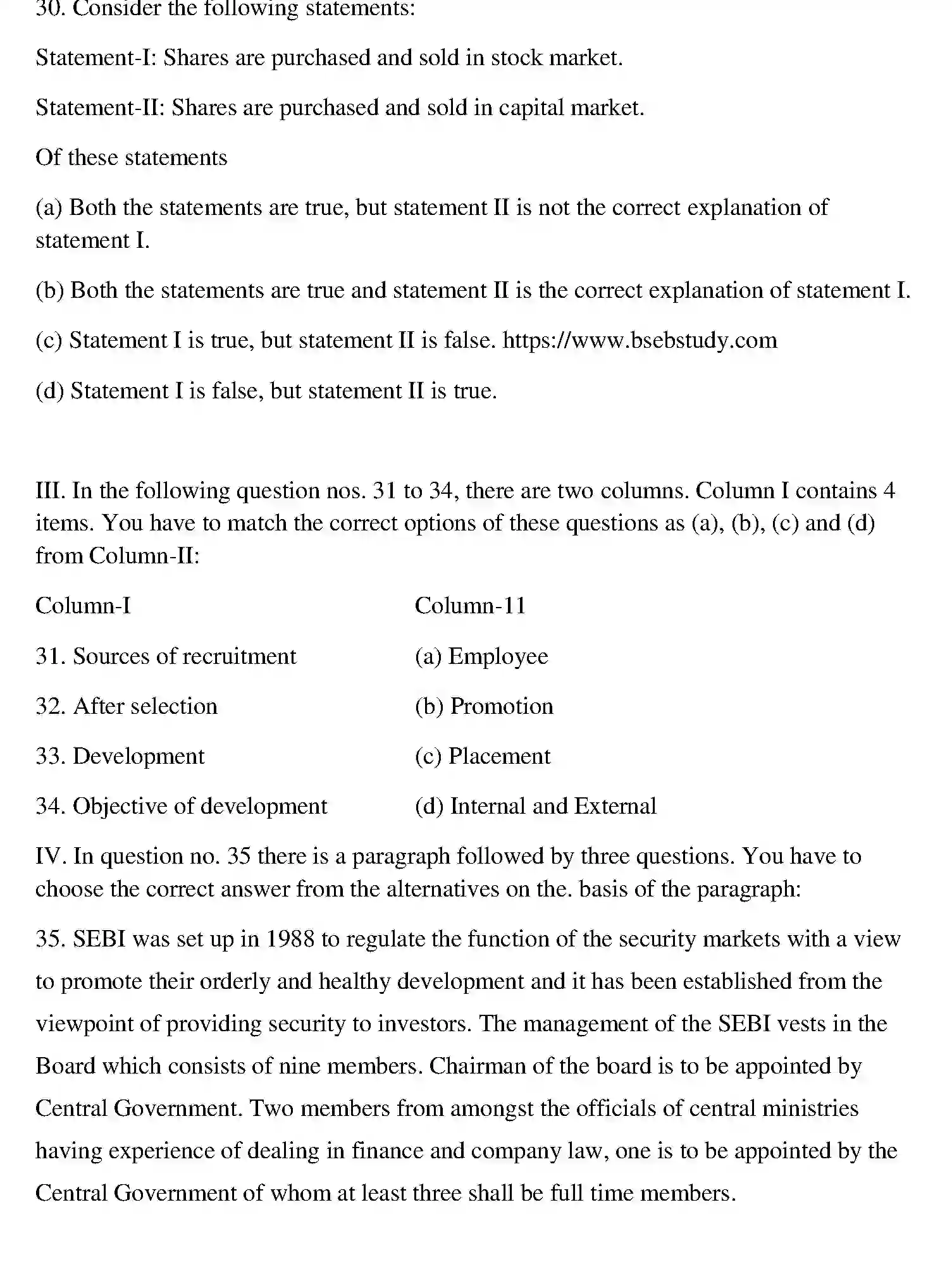 Bihar Board Class 2 2013 BUSINESS-STUDIES Question Bank - Page 19