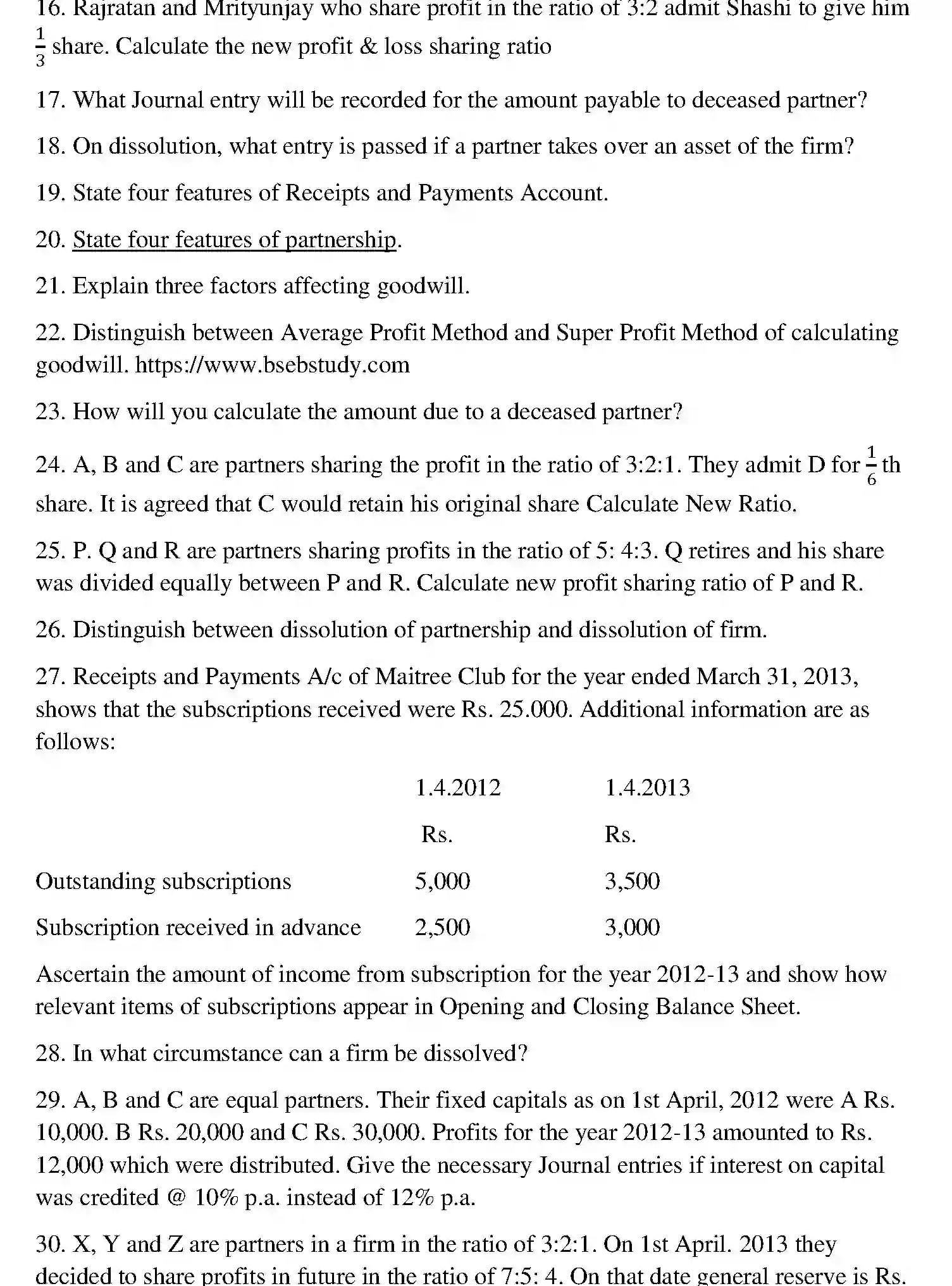 Bihar Board Class 12 2014 ACCOUNTANCY Question Bank - Page 7