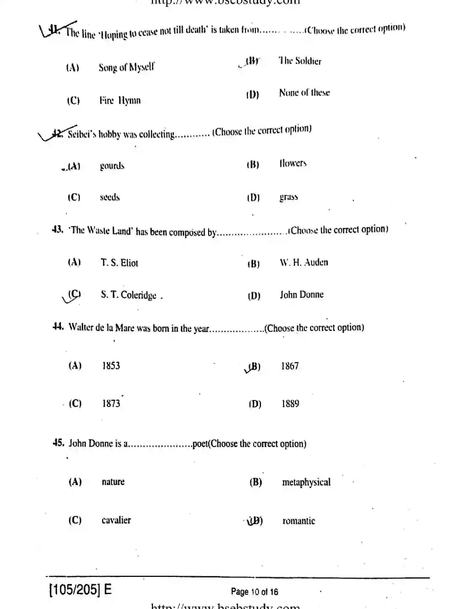 Bihar Board Class 2 2019 ENGLISH-105-205-E Question Bank - Page 10