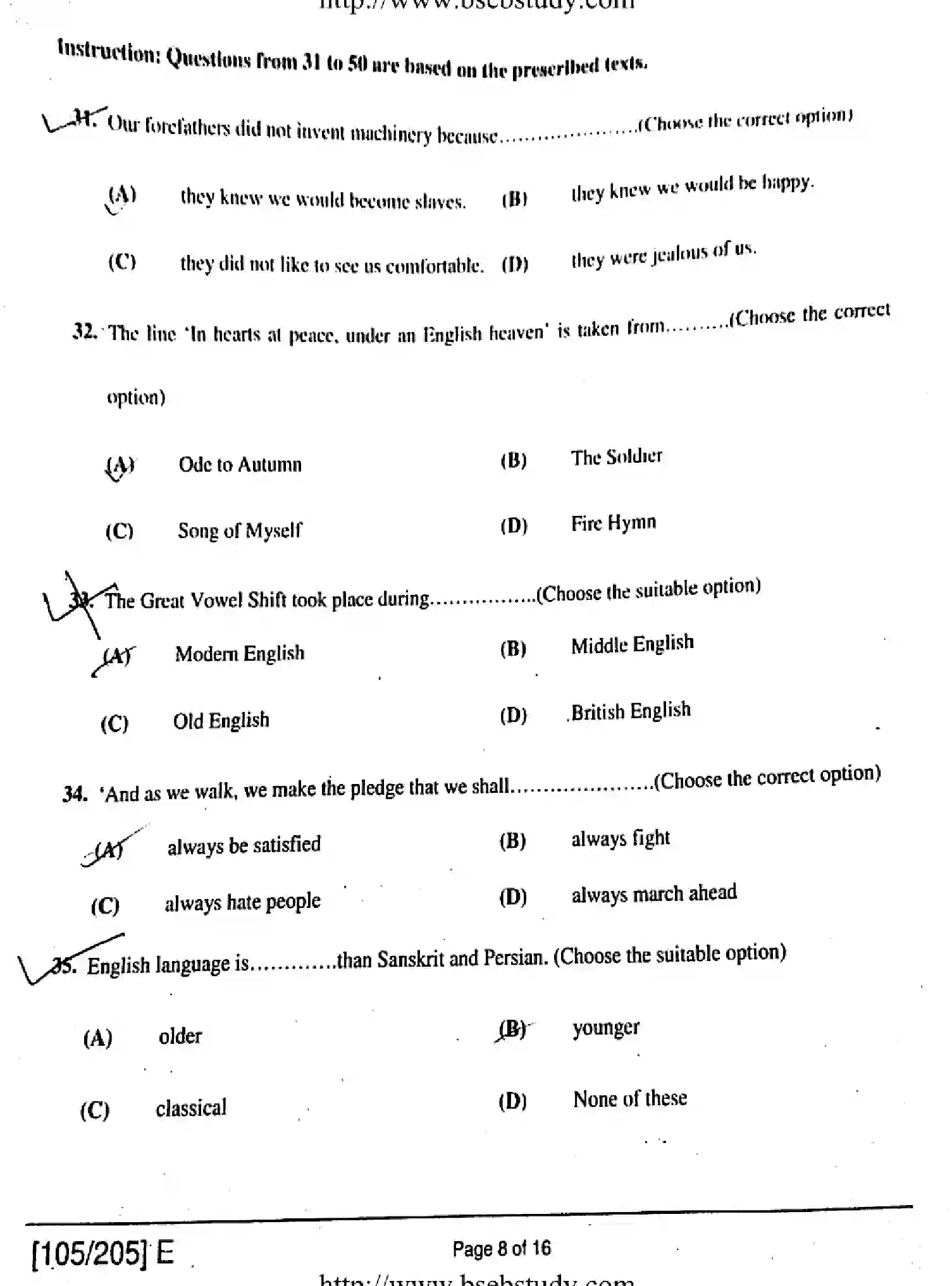 Bihar Board Class 2 2019 ENGLISH-105-205-E Question Bank - Page 8
