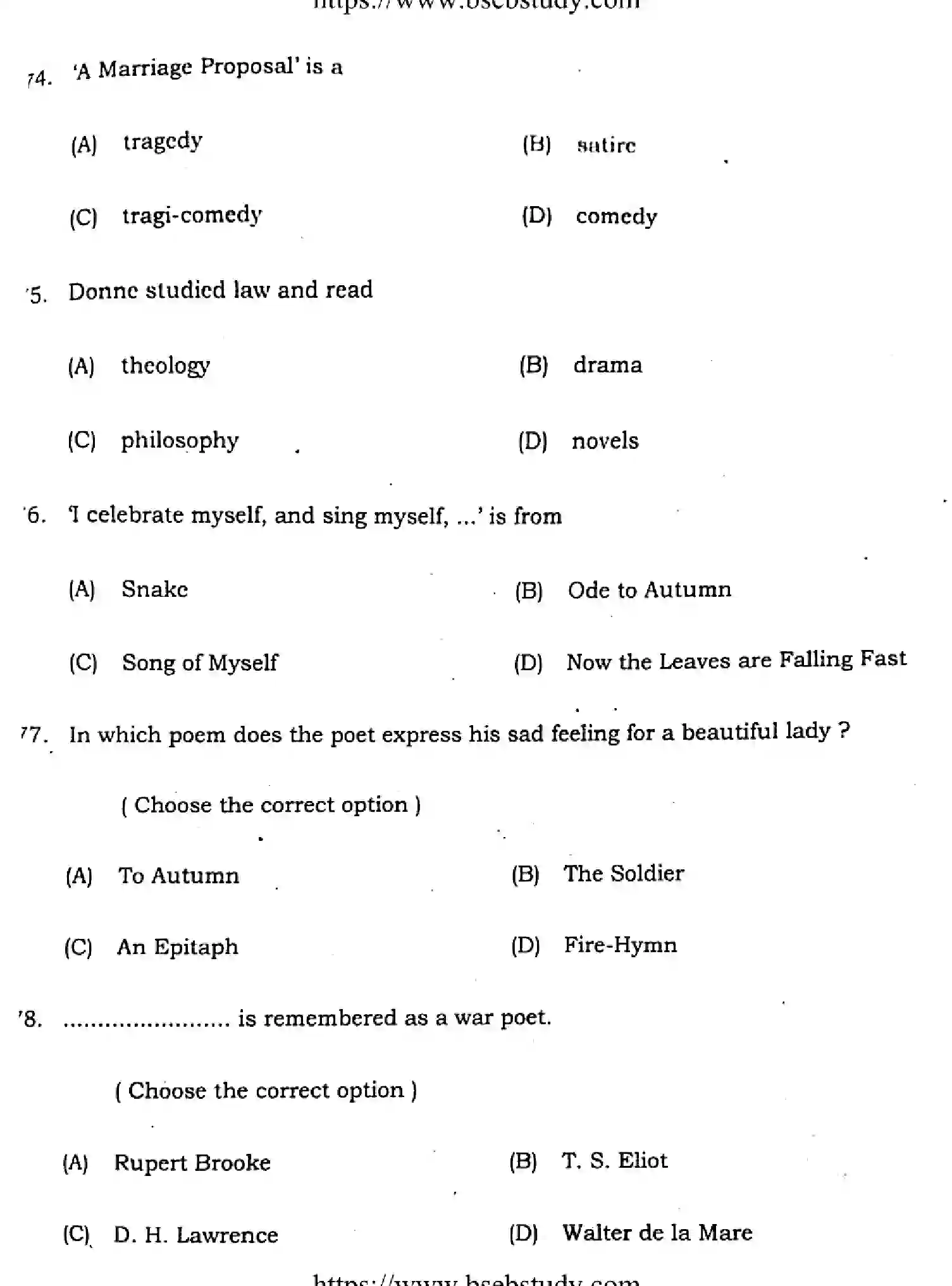 Bihar Board Class 12 2021 ENGLISH-COMPULSORY-105-205-B Question Bank - Page 18
