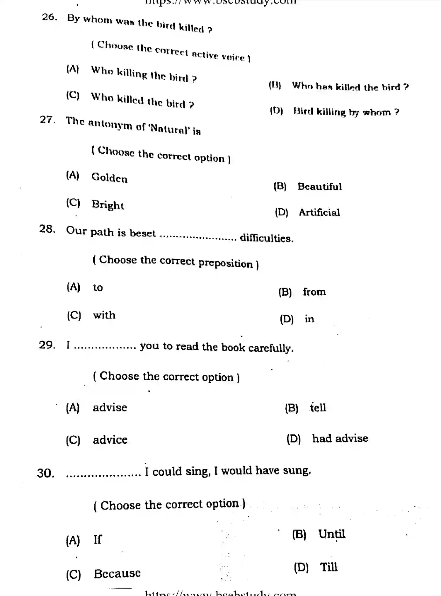 Bihar Board Class 12 2021 ENGLISH-COMPULSORY-105-205-B Question Bank - Page 8