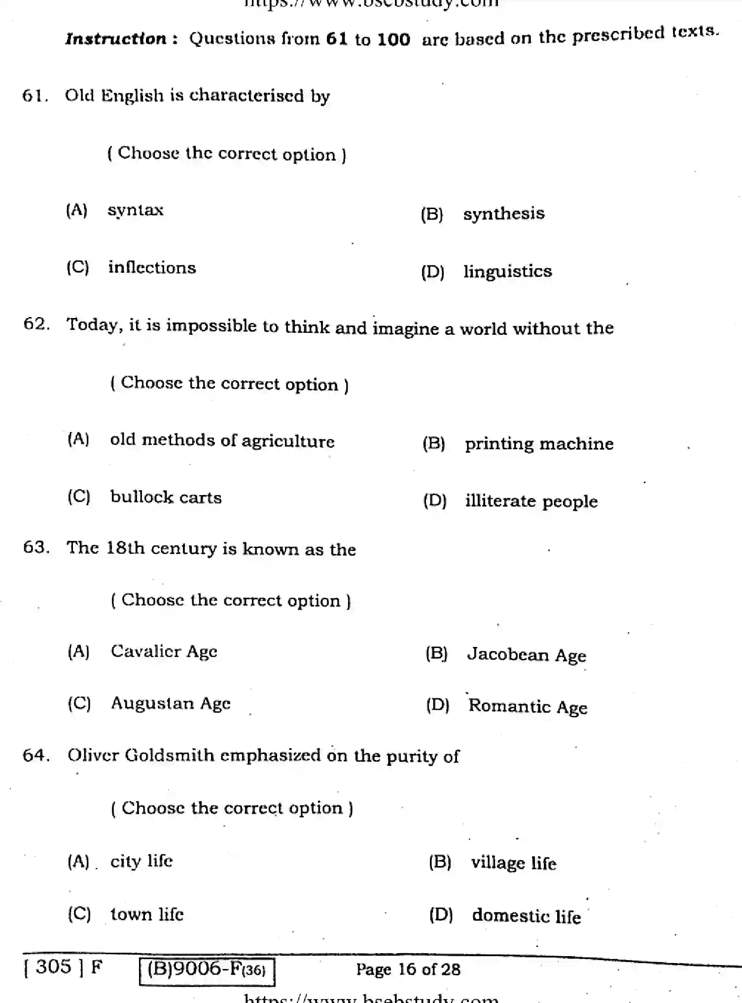 Bihar Board Class 2 2021 ENGLISH-COMPULSORY-305-F Question Bank - Page 15