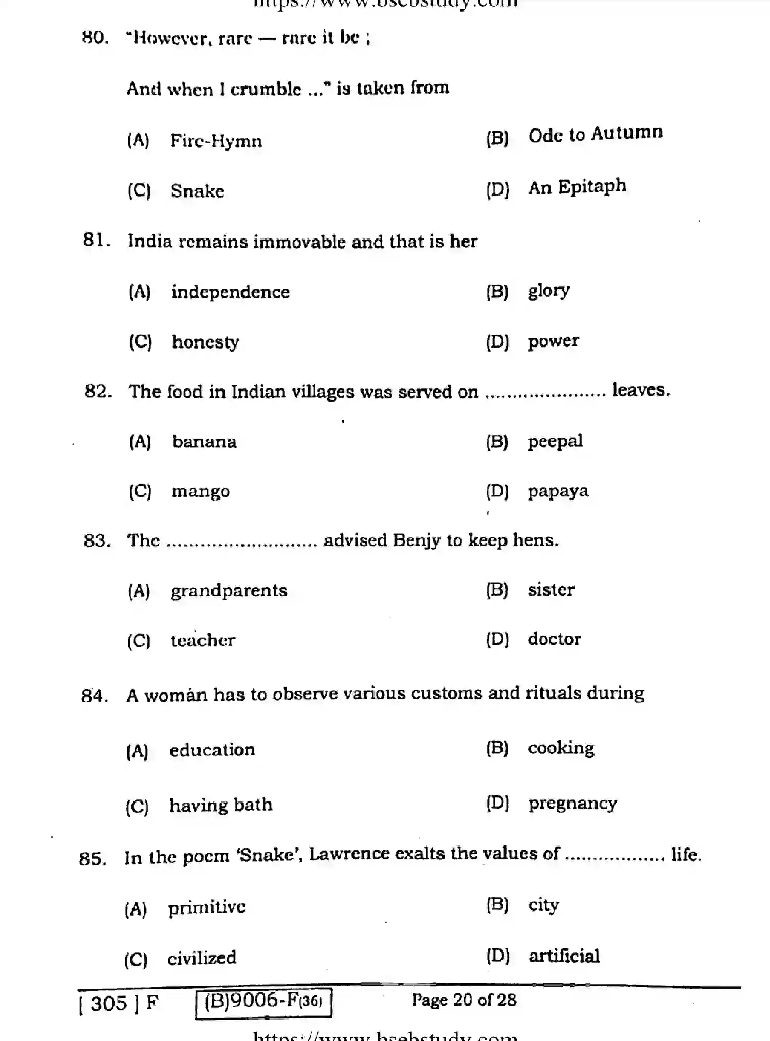 Bihar Board Class 2 2021 ENGLISH-COMPULSORY-305-F Question Bank - Page 19