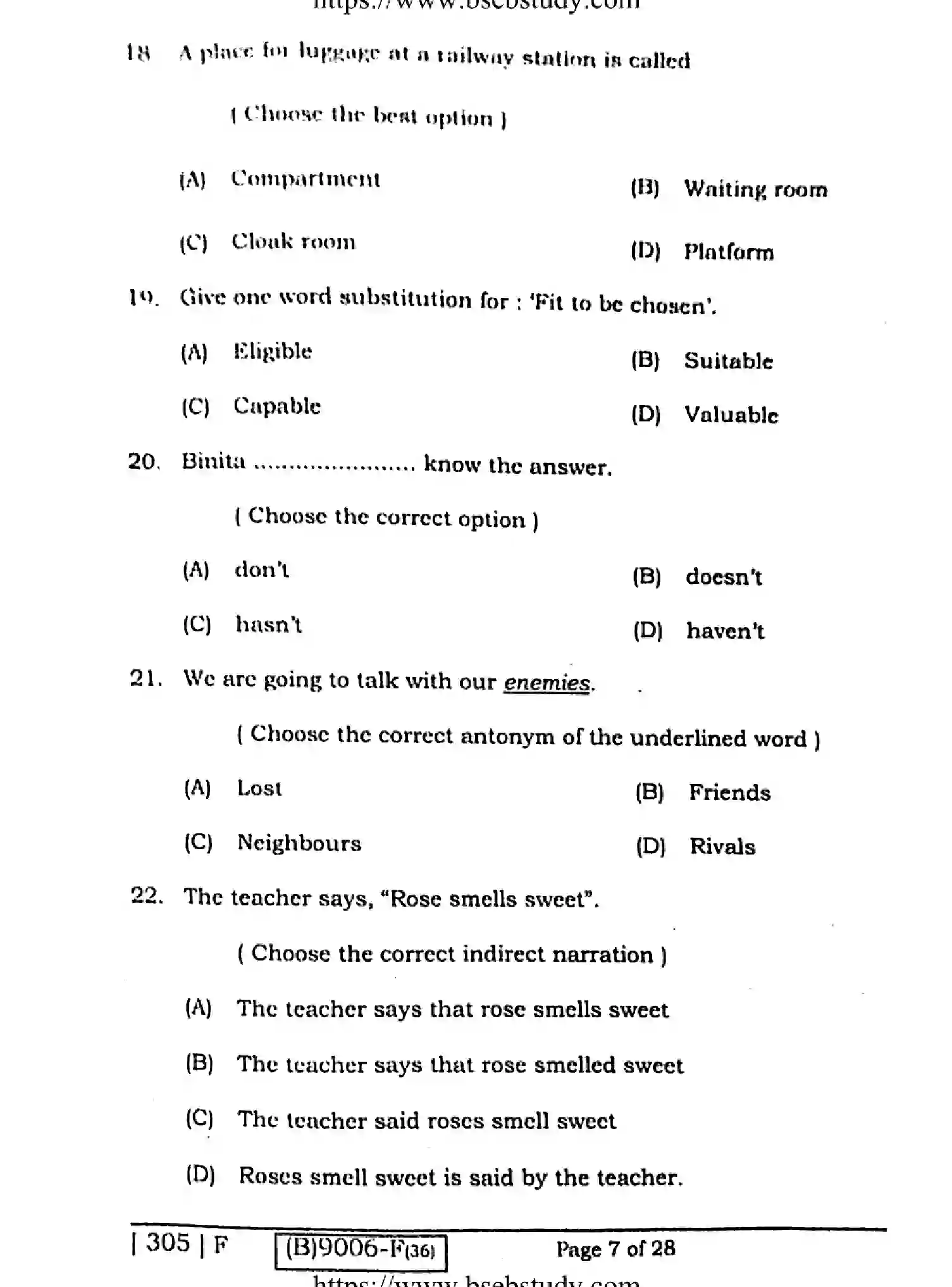 Bihar Board Class 2 2021 ENGLISH-COMPULSORY-305-F Question Bank - Page 6