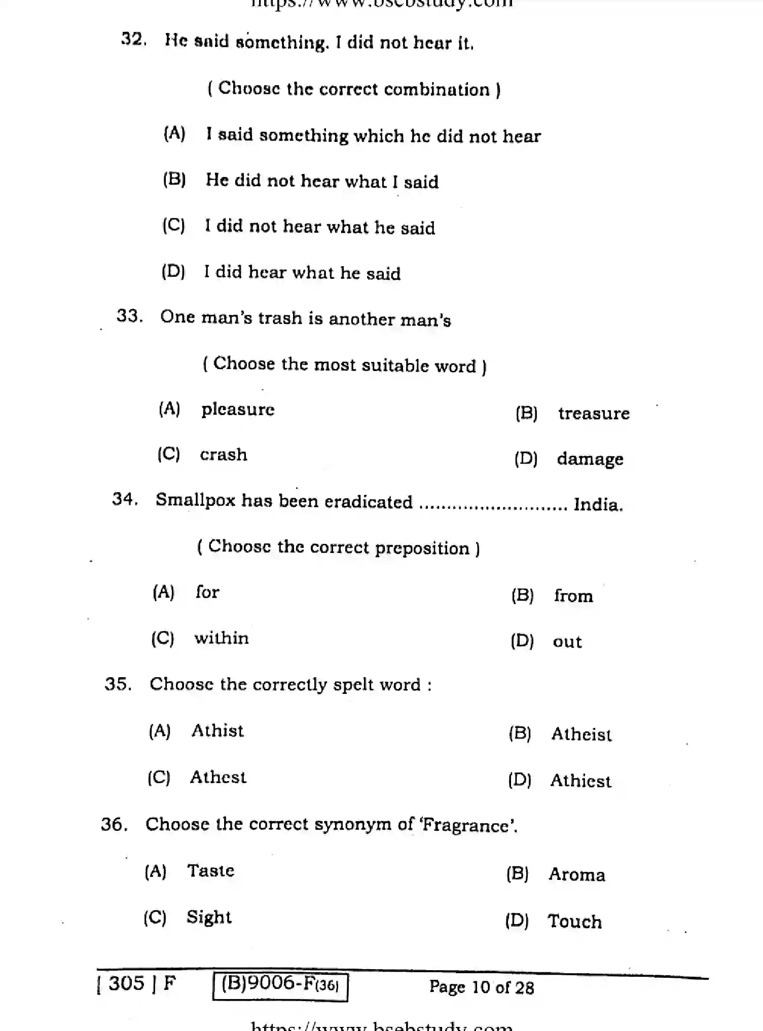Bihar Board Class 2 2021 ENGLISH-COMPULSORY-305-F Question Bank - Page 9
