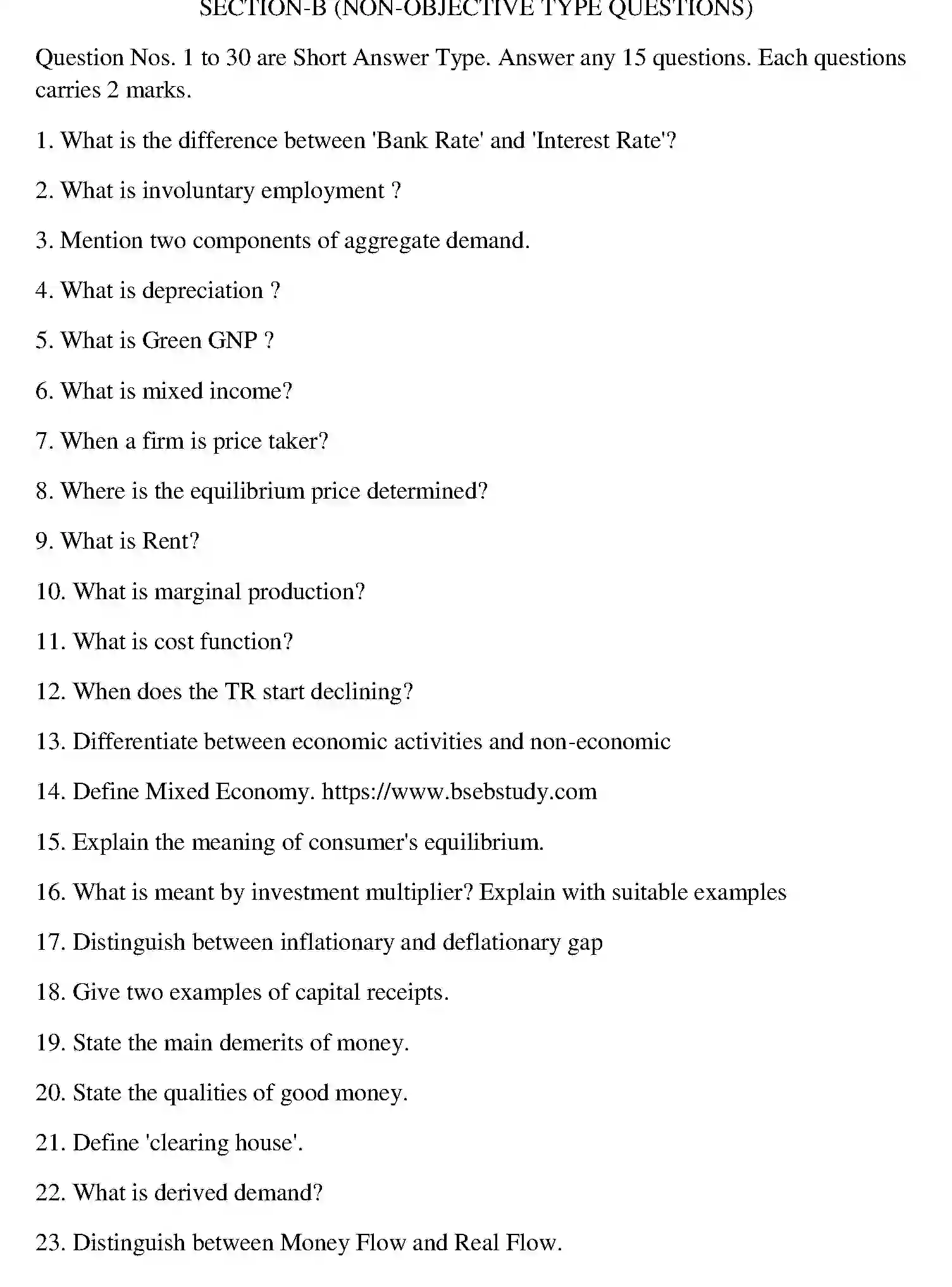 Bihar Board Class 12 2022 BUSINESS-ECONOMICS Question Bank - Page 51