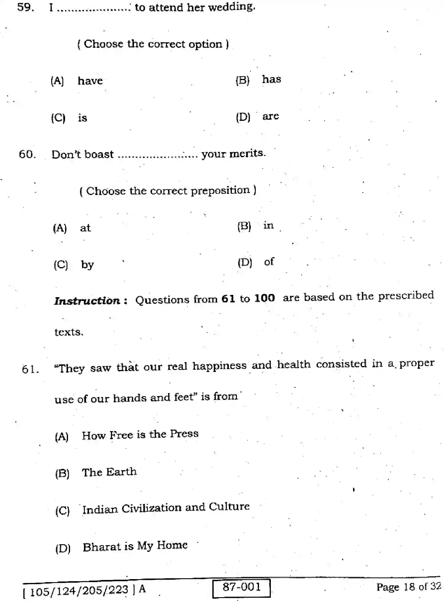 Bihar Board Class 12 2022 ENGLISH-105-124-205-223-A Question Bank - Page 18