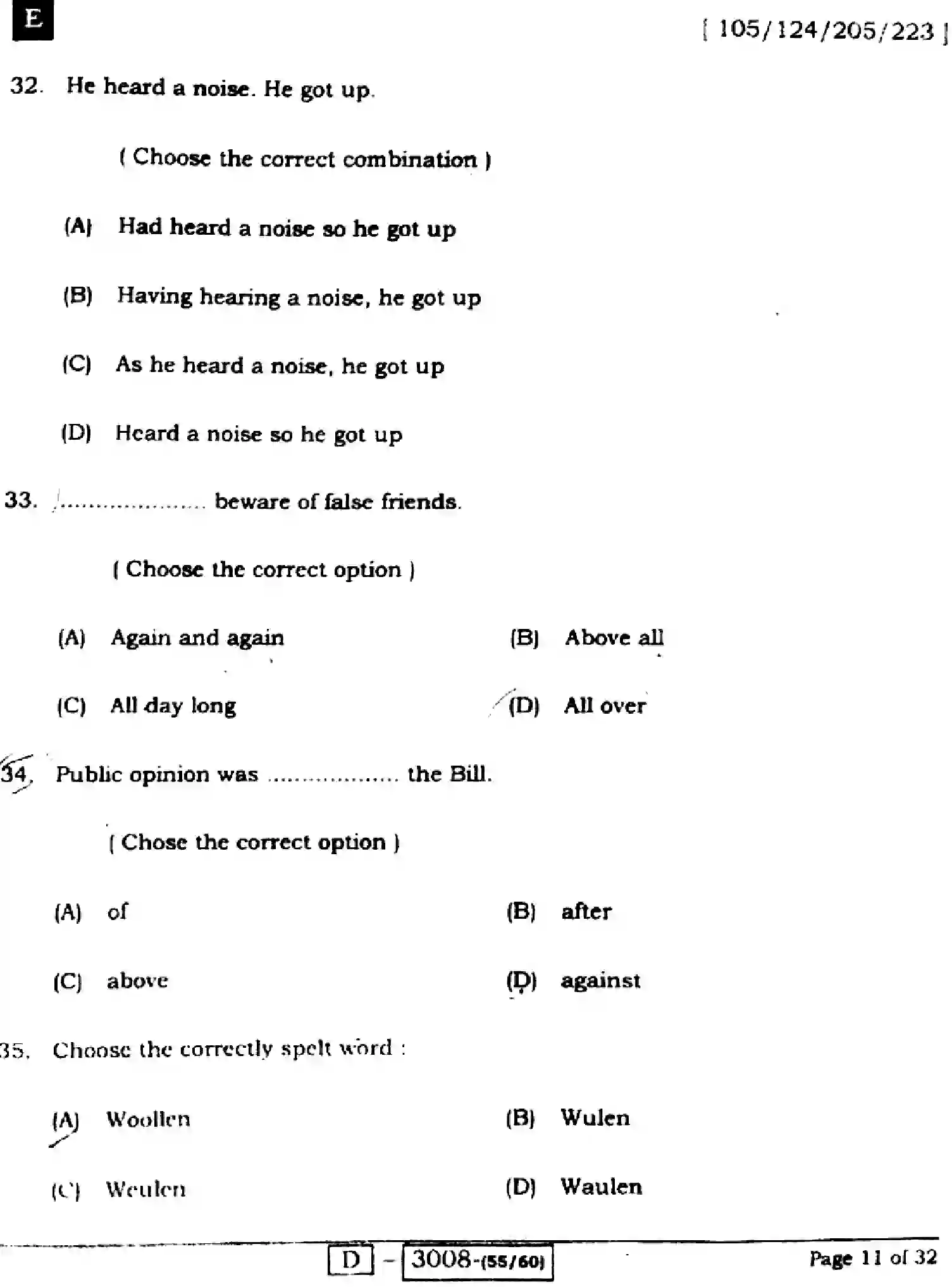 Bihar Board Class 2 2022 ENGLISH-COMPULSORY-105-124-205-223-E Question Bank - Page 11