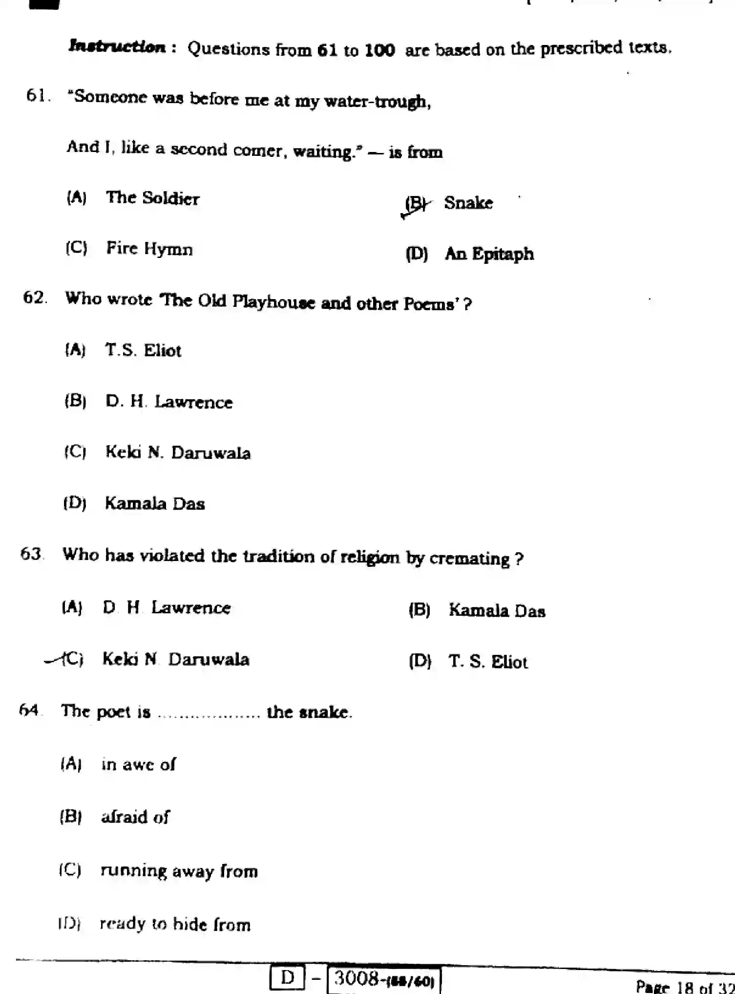 Bihar Board Class 2 2022 ENGLISH-COMPULSORY-105-124-205-223-E Question Bank - Page 18