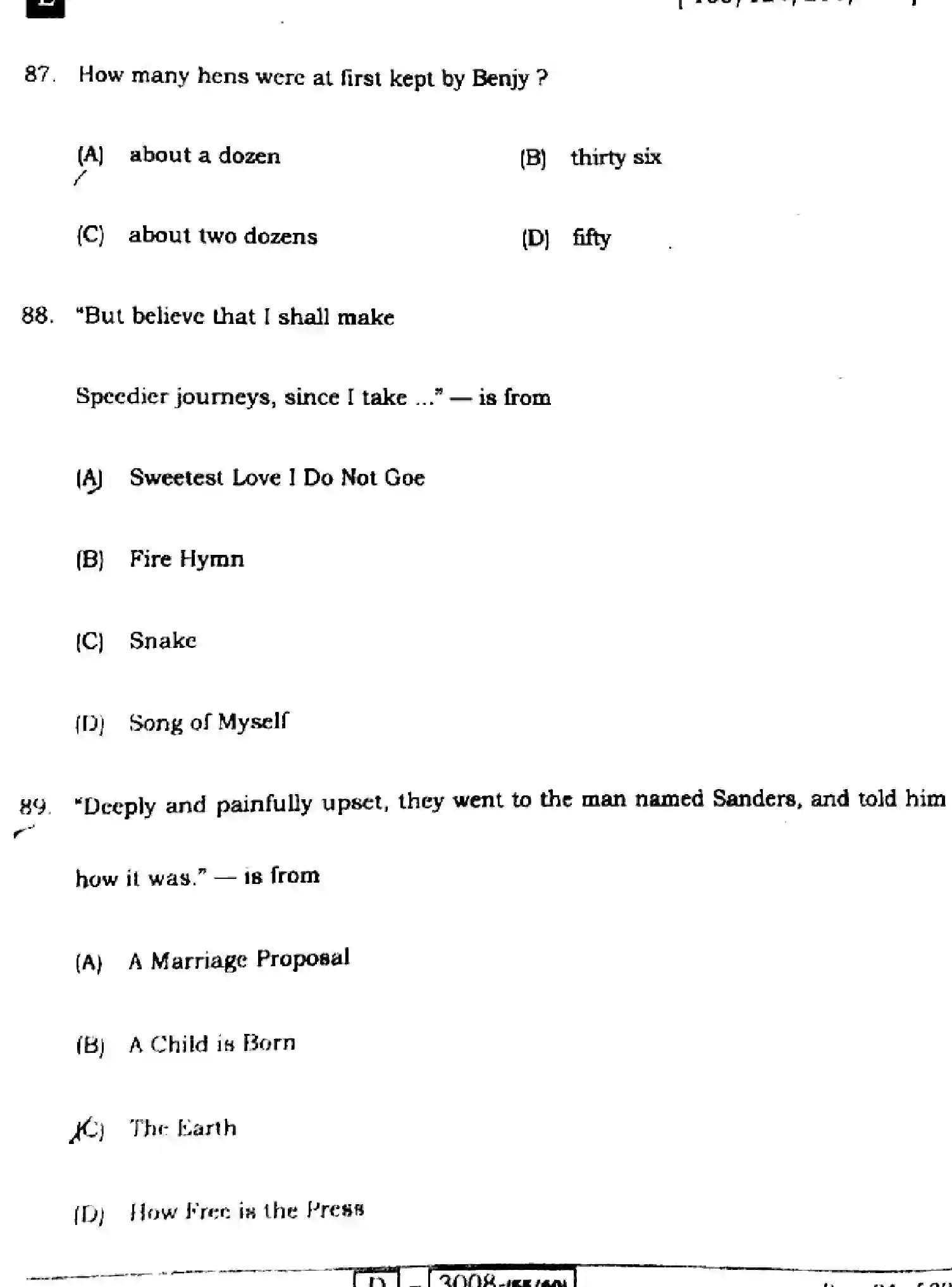 Bihar Board Class 2 2022 ENGLISH-COMPULSORY-105-124-205-223-E Question Bank - Page 24