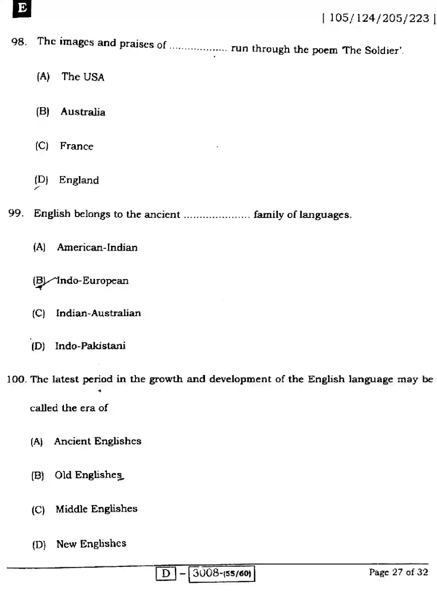 Bihar Board Class 2 2022 ENGLISH-COMPULSORY-105-124-205-223-E Question Bank - Page 27