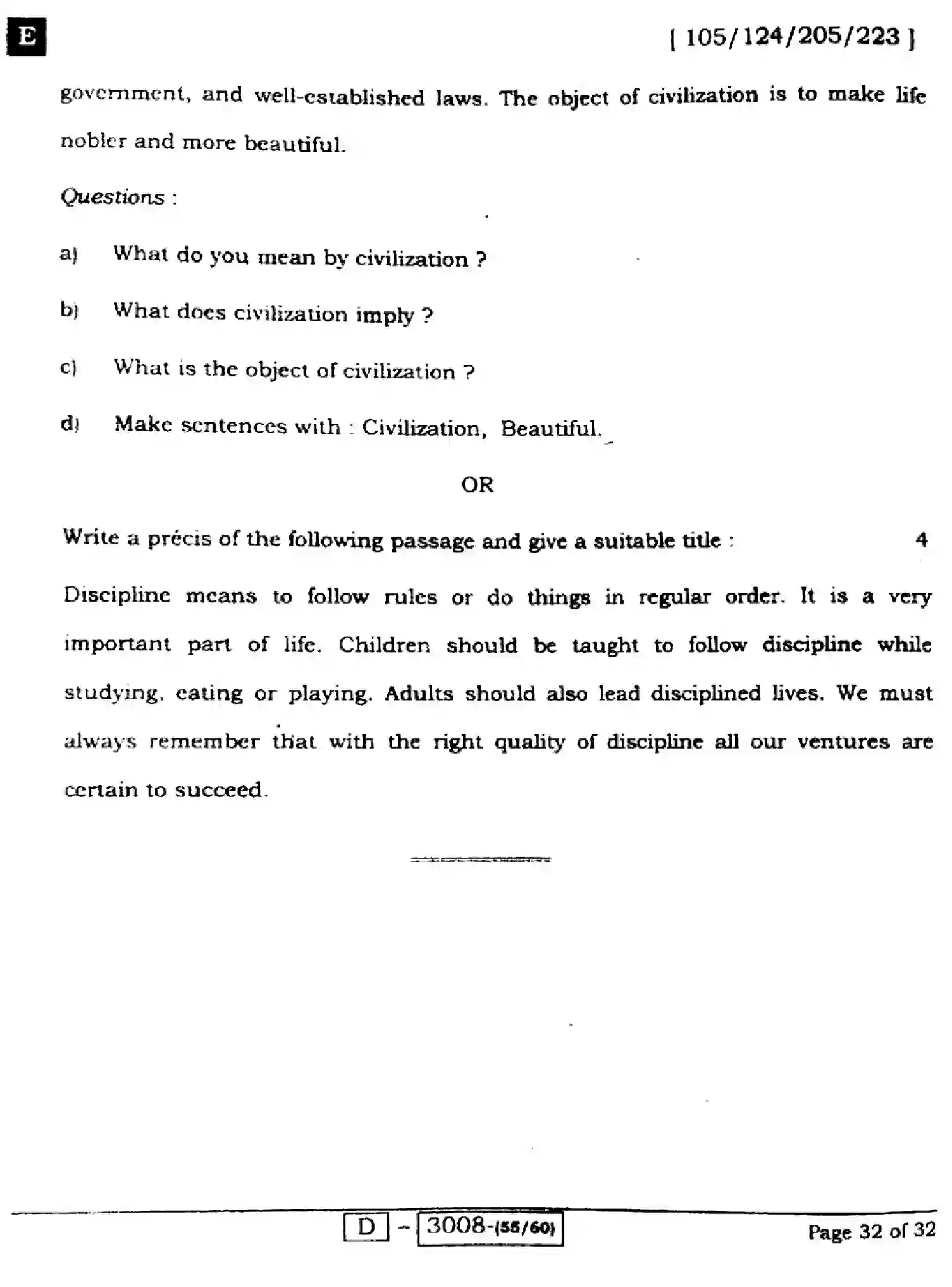 Bihar Board Class 2 2022 ENGLISH-COMPULSORY-105-124-205-223-E Question Bank - Page 32