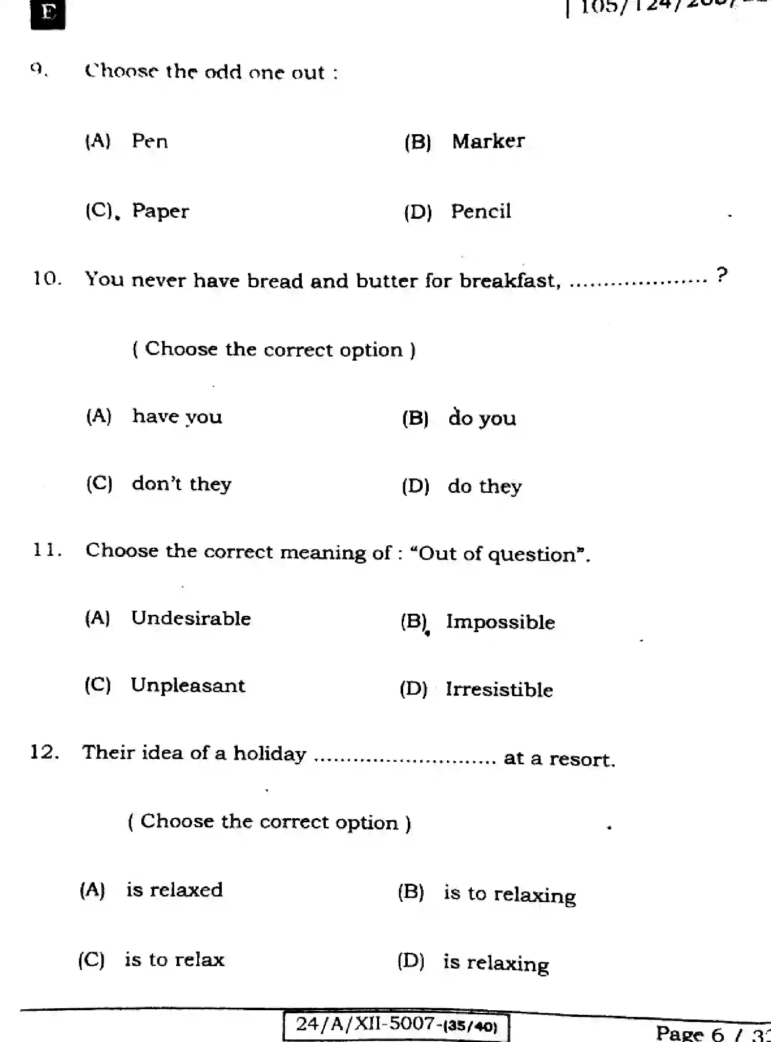 Bihar Board Class 2 2024 ENGLISH-105-SET-E Question Bank - Page 6