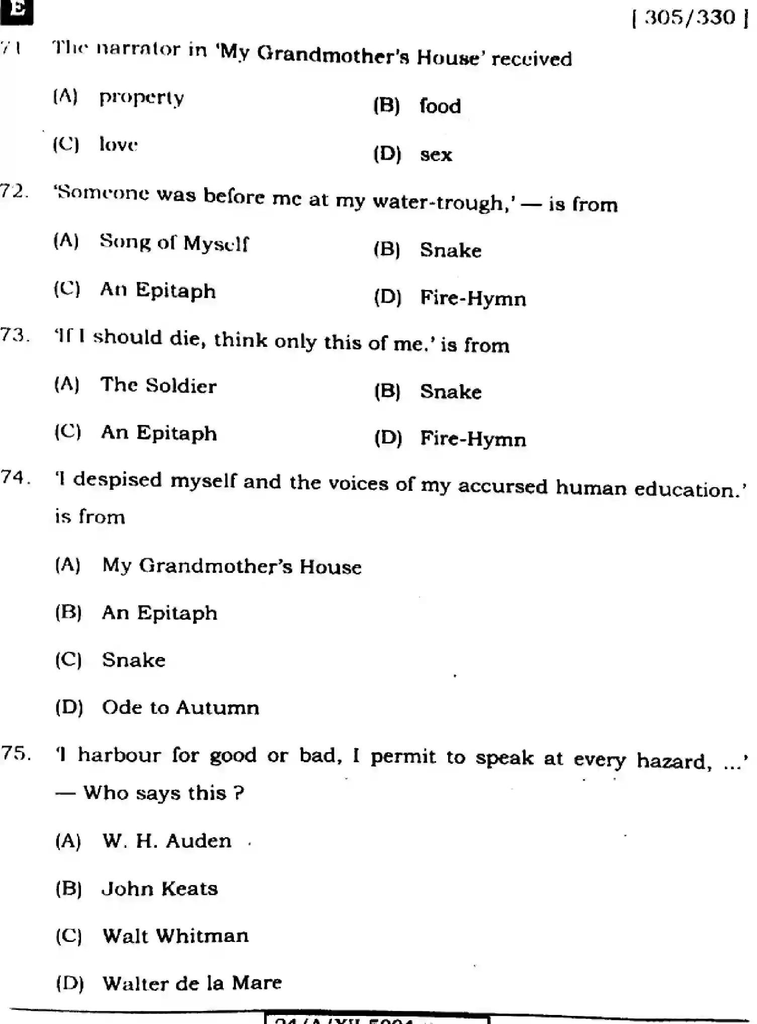 Bihar Board Class 2 2024 ENGLISH-305-330-SET-E Question Bank - Page 21