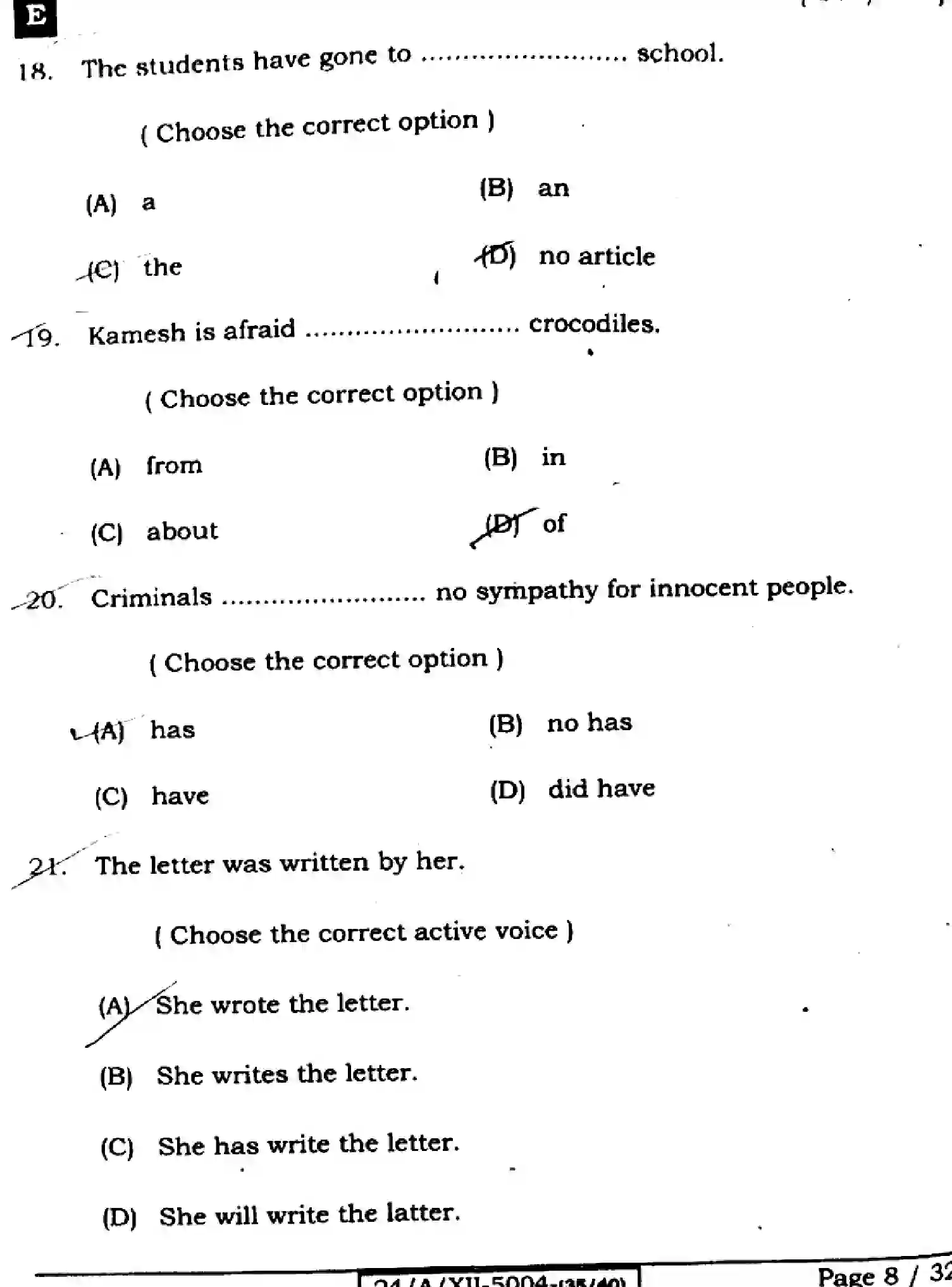 Bihar Board Class 2 2024 ENGLISH-305-330-SET-E Question Bank - Page 8