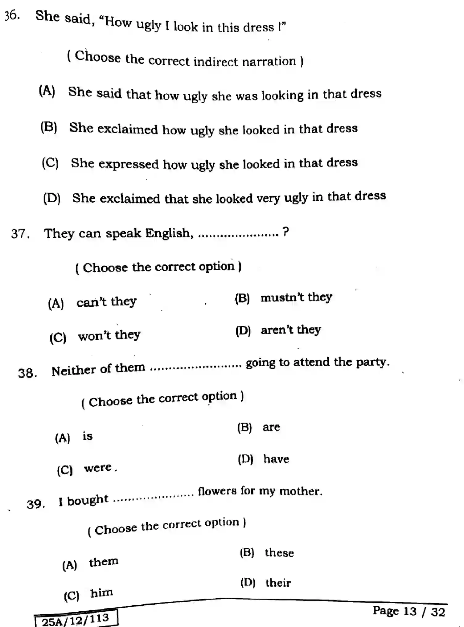 Bihar Board Class 2 2025 ENGLISH-305-330-SET-H Question Bank - Page 13
