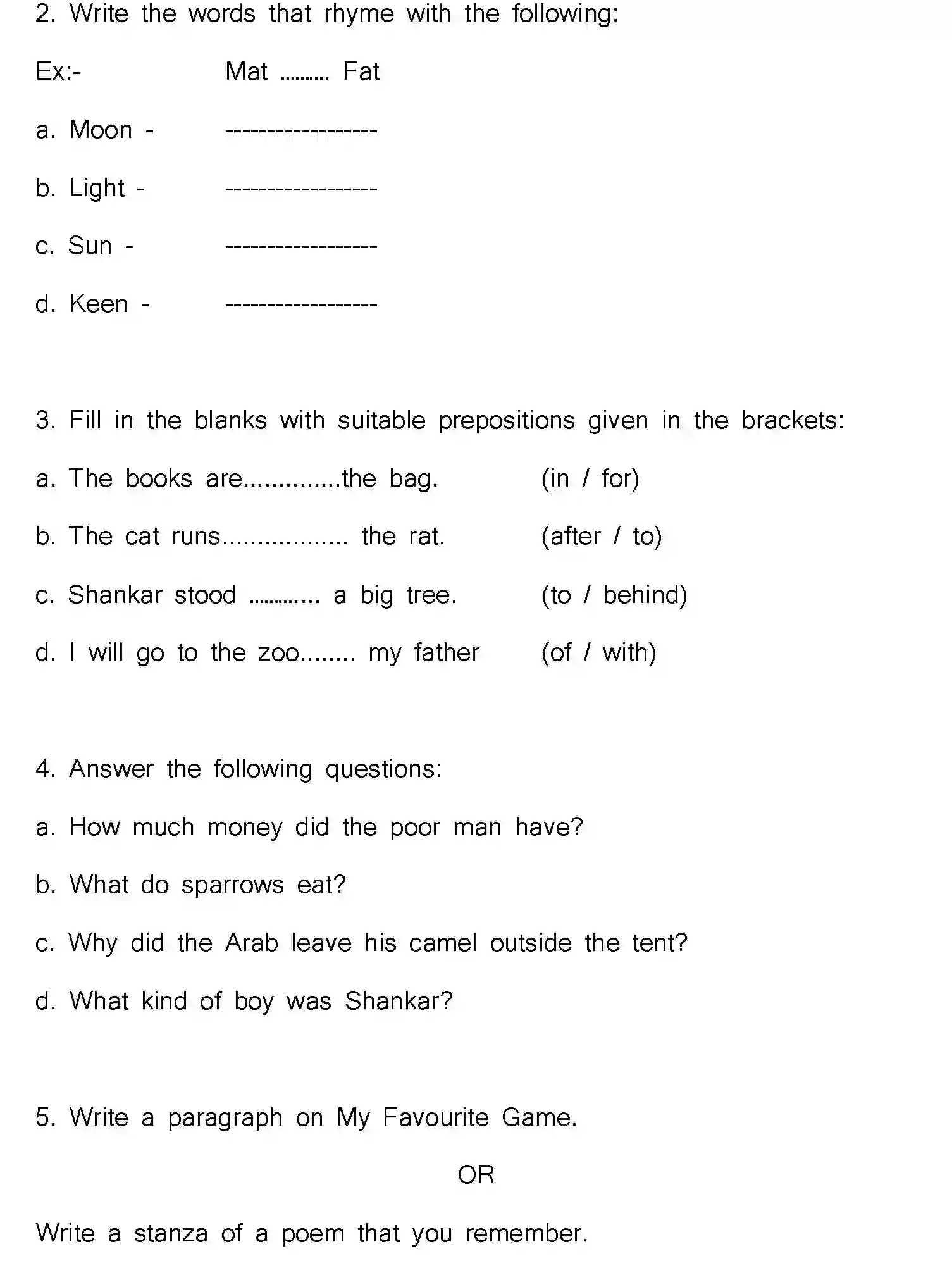Bihar Board Class 5 2022 HY-ENGLISH-170123 Half Yearly - Page 2