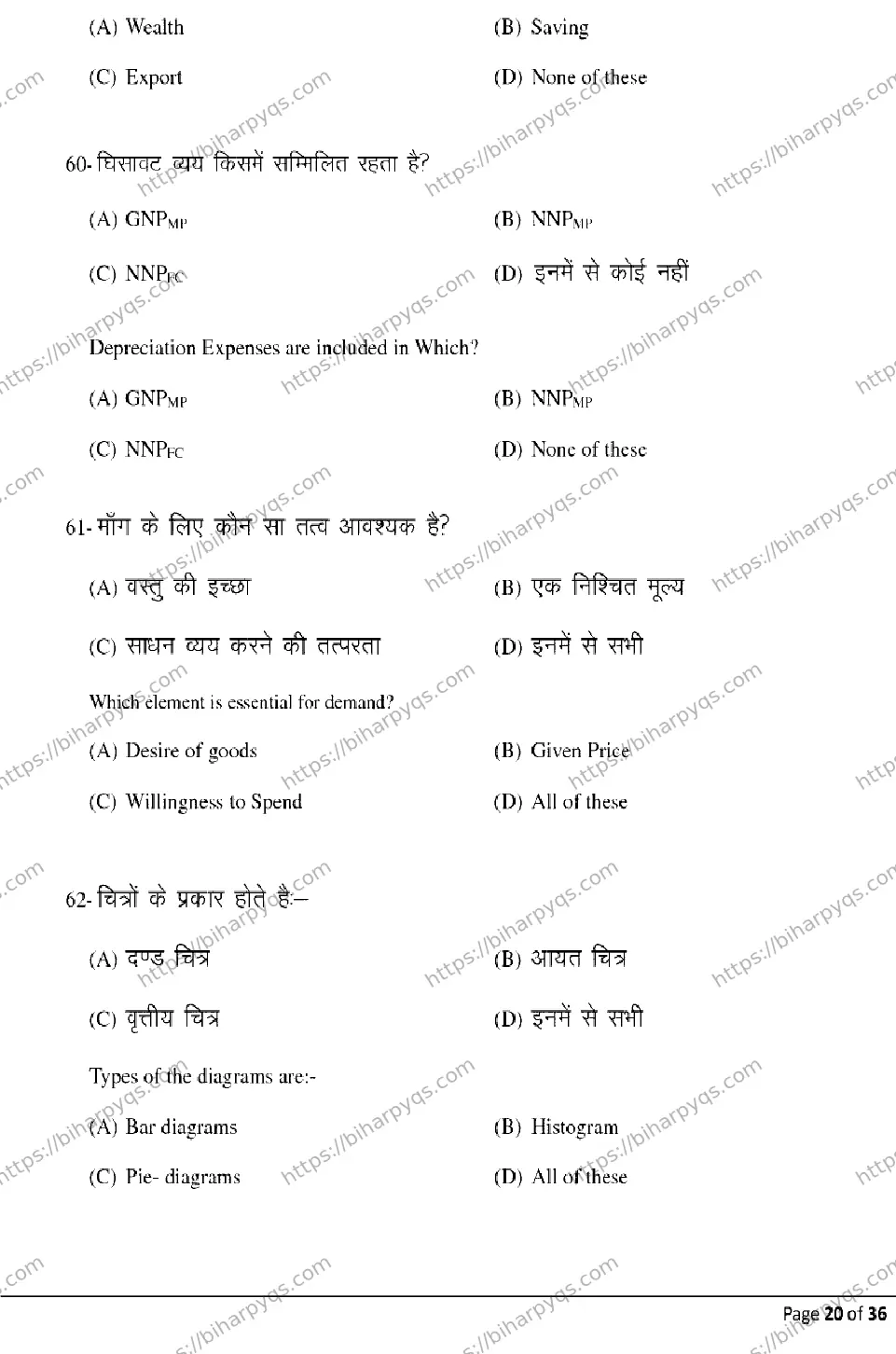Bihar Board Class 12 2026 ECONOMICS Model Papers - Page 20
